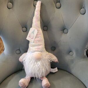 Sequin Pastel Pink & White Gnome Plush